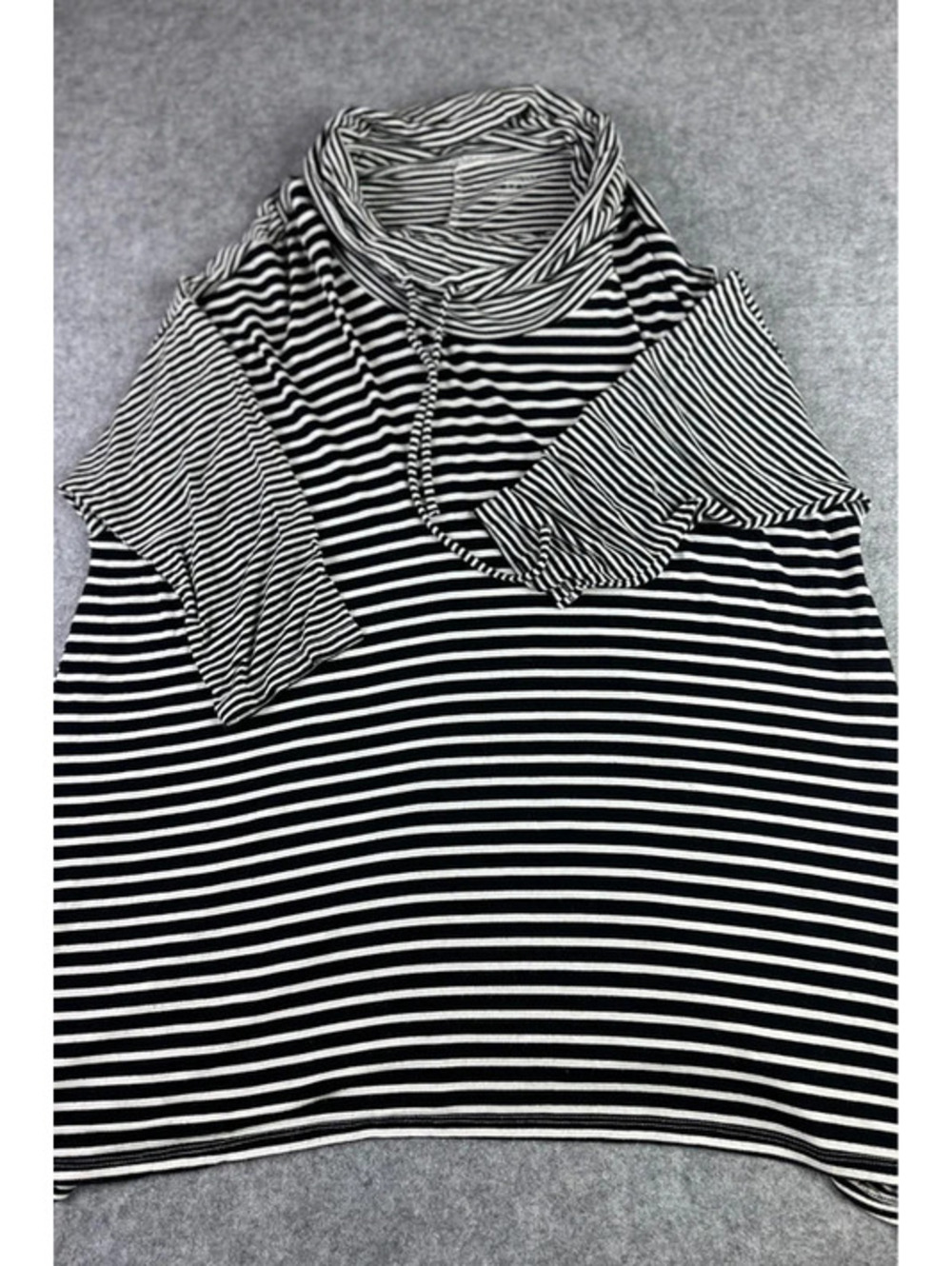 Lane Bryant Black & White Stripe Cowl Neck Tunic Top 18/20